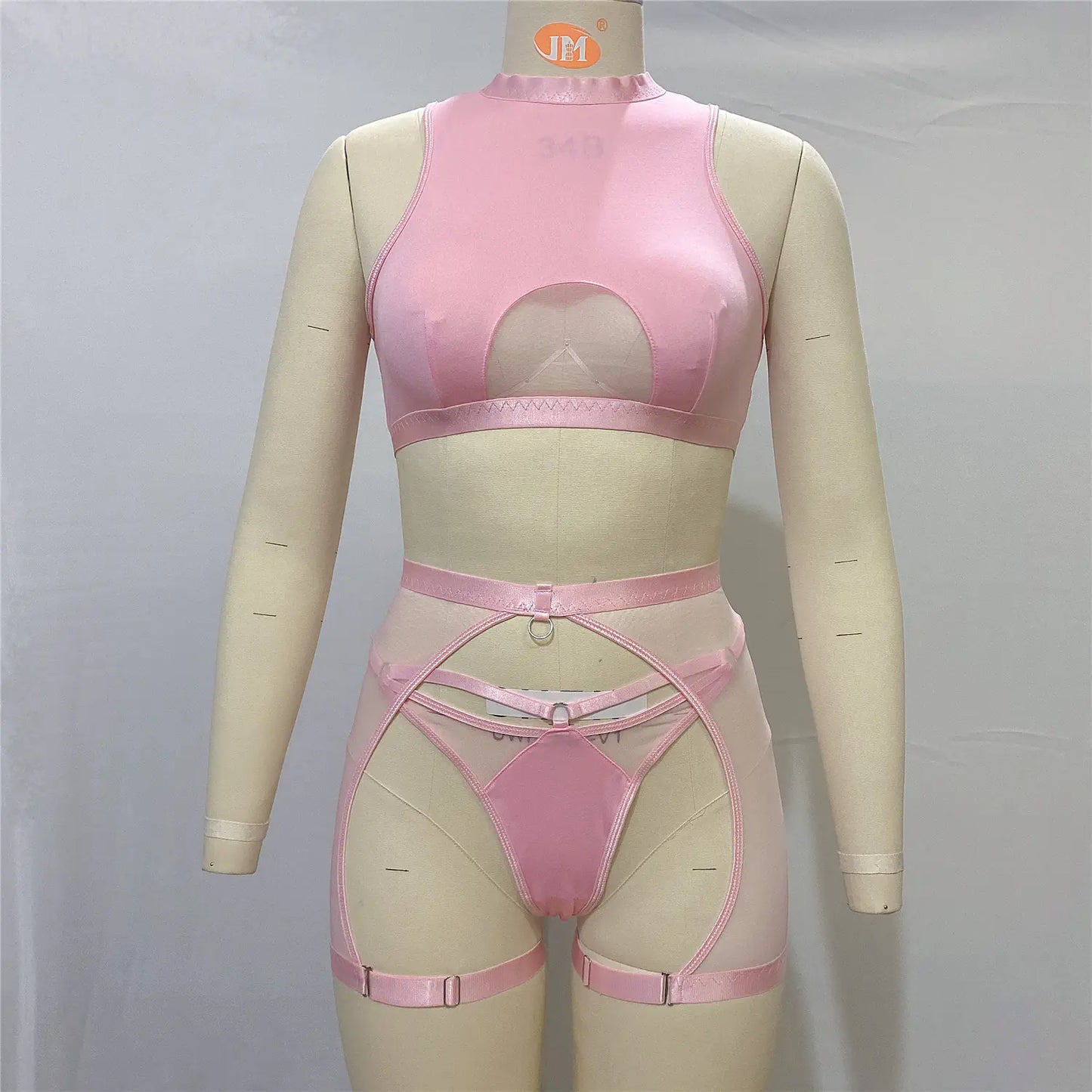 Fashionable Black Wireless Lingerie Set - 3 Pieces