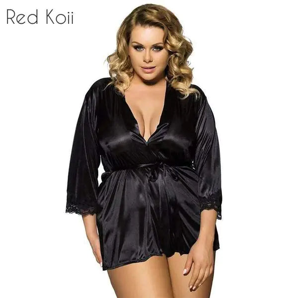 Plus Size Lingerie with Japanese Kimono Design