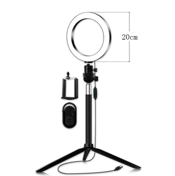 LED Selfie Ring Light Kit (16 cm/20 cm) with Tripod & Phone Holder | CreatorPlayground