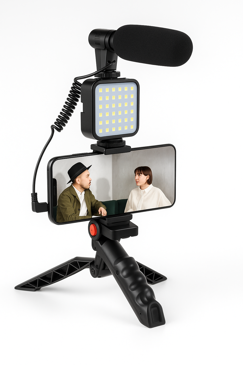 Vlogger Pro Kit – LED Light + Shotgun Mic + Tripod