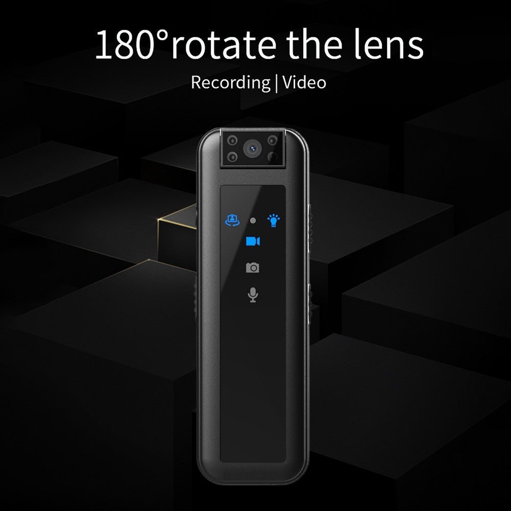 180-degree rotating lens on 1080p clip-on mini body camera