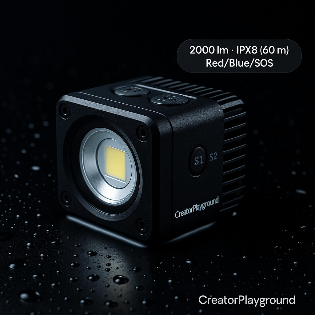 CreatorPlayground Submerge 2000 — IPX8 Waterproof 2000-Lumen LED