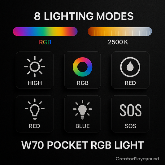 CreatorPlayground W70 Pocket RGB Light – Portable Video Fill