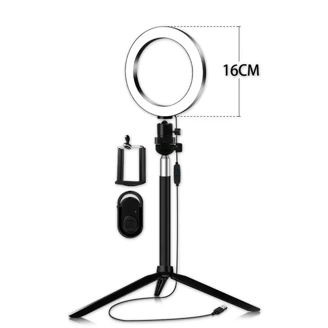 LED Selfie Ring Light Kit (16 cm/20 cm) with Tripod & Phone Holder | CreatorPlayground