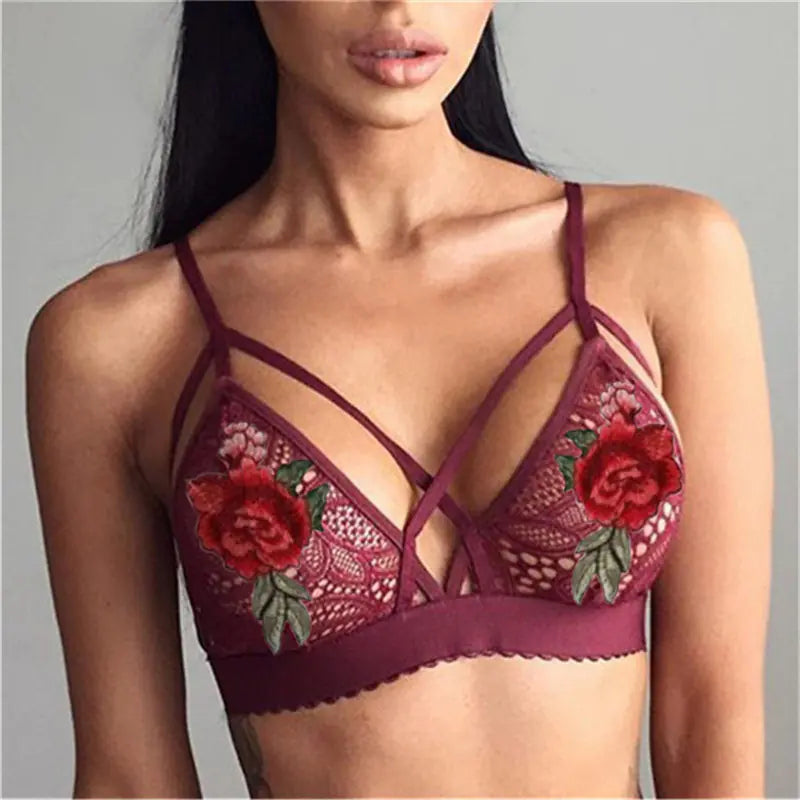 Lace Embroidered Lingerie Cami Bra
