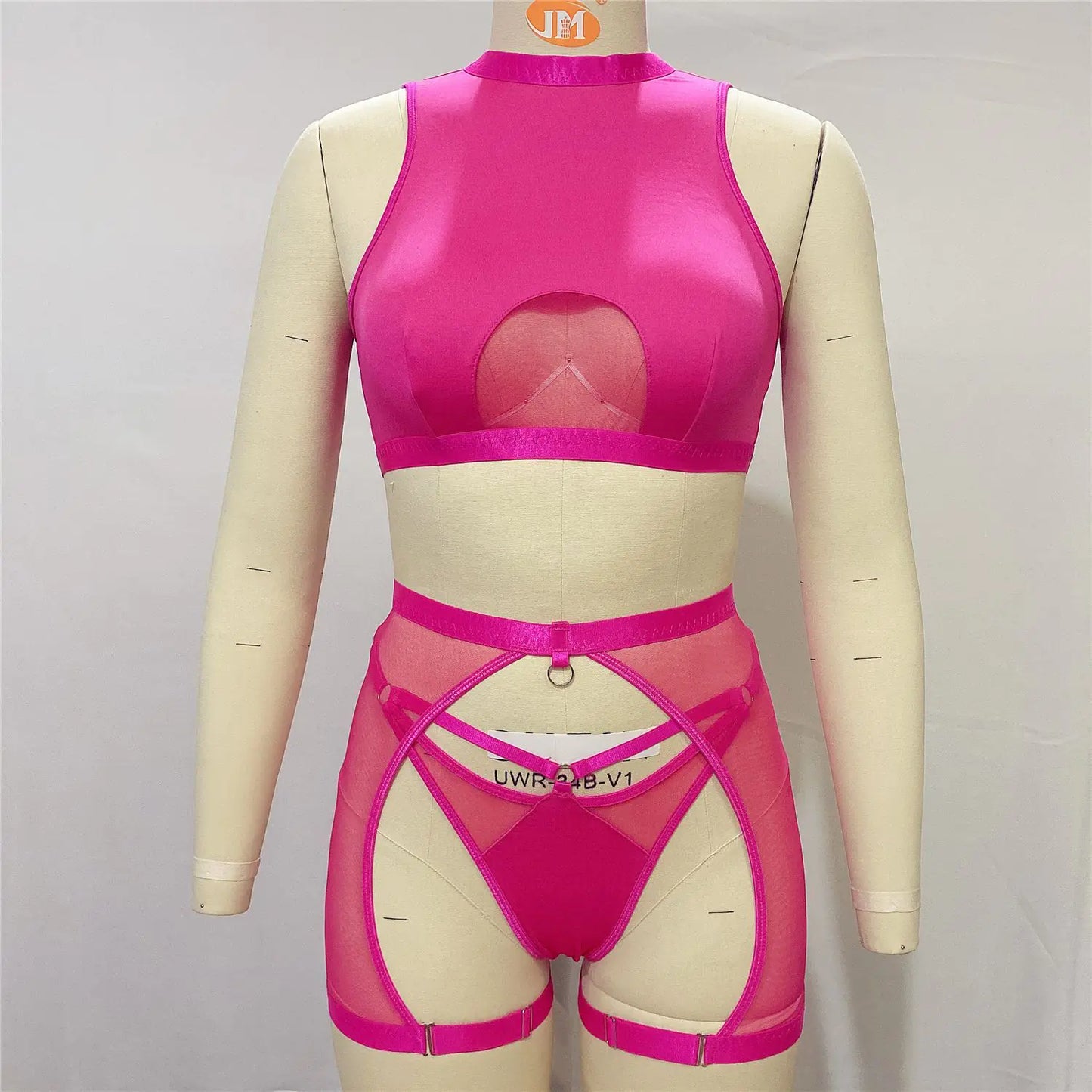 Fashionable Black Wireless Lingerie Set - 3 Pieces